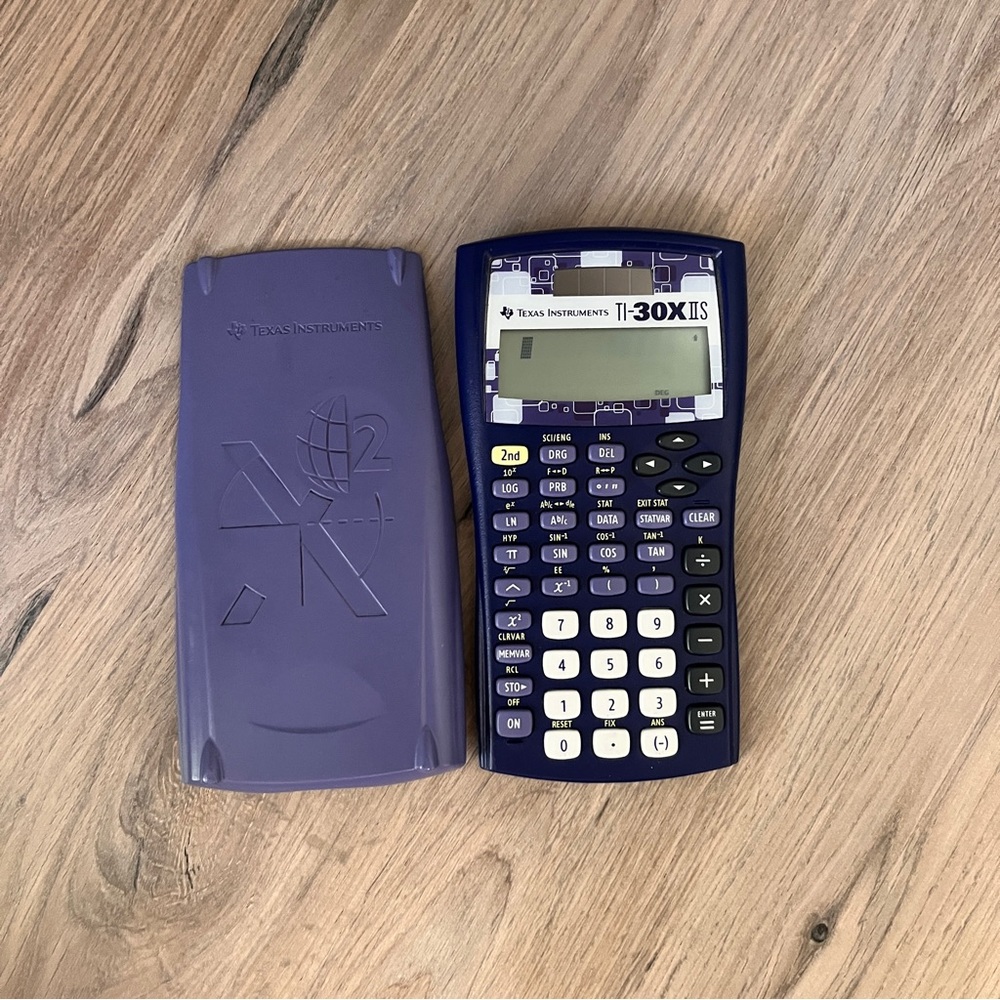Texas Instruments TI-30XIIS Scientific Calculator Blue With Cover Working Cond